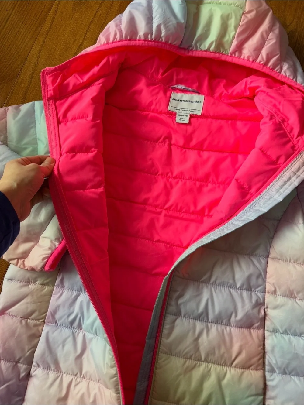 Kids Lightweight Packable Puffer Jacket in Pink Ombré Girls 14-16